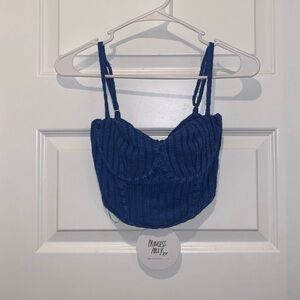 NWT Blue cropped Princess Polly tank Sz 4